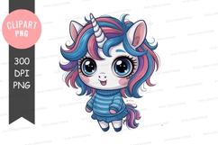 Cute cartoon unicorn clipart png Product Image 1