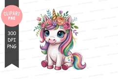 Whimsical unicorn clipart png Product Image 1
