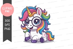Colorful unicorn clipart png Product Image 1