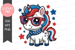 Patriotic unicorn clipart png Product Image 1
