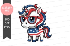 Patriotic unicorn clipart png Product Image 1