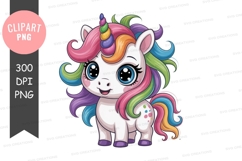 Colorful unicorn clipart png Product Image 1