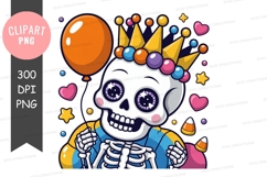 Celebratory skeleton clipart png Product Image 1