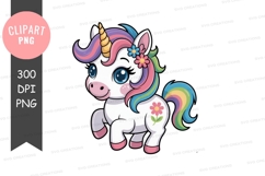 Colorful unicorn clipart png Product Image 1