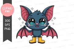 Cute cartoon bat clipart png Product Image 1