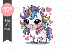 Colorful unicorn clipart png Product Image 1