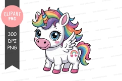 Cute cartoon unicorn clipart png Product Image 1