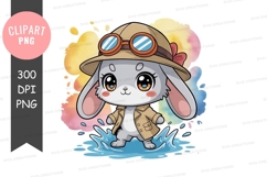 Adventurous bunny clipart png Product Image 1
