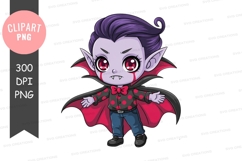 Cute cartoon vampire clipart png Product Image 1