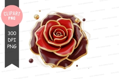 Red rose with gold accents Product Image 1