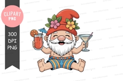 Cheerful gnome with cocktails Product Image 1