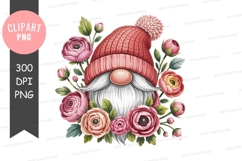 Whimsical gnome with floral surround Product Image 1