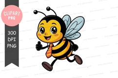 Happy bee clipart png Product Image 1