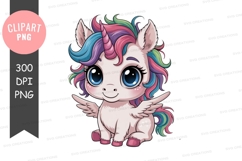 Cute cartoon unicorn clipart png Product Image 1