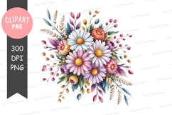 Beautiful bouquet of flowers clipart png Product Image 1