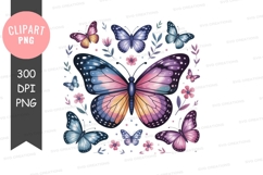 Colorful butterflies clipart png Product Image 1