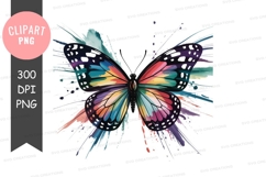 Colorful butterfly clipart png Product Image 1