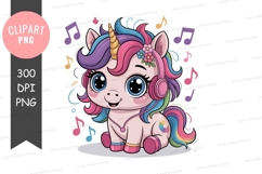 Musical unicorn clipart png Product Image 1