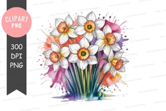 Vibrant daffodils clipart png Product Image 1