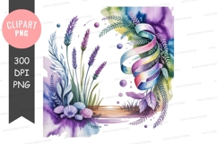 Colorful floral frame clipart png Product Image 1