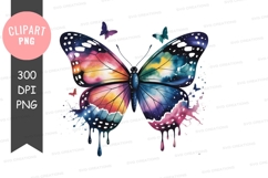 Colorful butterfly clipart png Product Image 1
