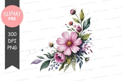 Delicate floral bouquet clipart png Product Image 1