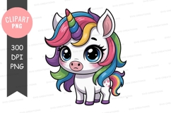 Colorful unicorn clipart png Product Image 1