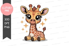 Cute baby giraffe clipart png Product Image 1