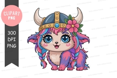 Colorful viking cat clipart png Product Image 1