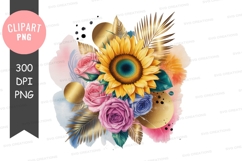 Vibrant floral bouquet clipart png Product Image 1