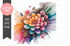 Colorful floral explosion clipart png Product Image 1
