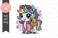 Adventurous unicorn clipart png Product Image 1