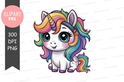 Colorful unicorn clipart png Product Image 1