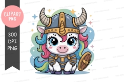 Viking unicorn clipart png Product Image 1