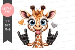 Cute cartoon giraffe clipart png Product Image 1