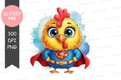 Superhero chicken clipart png Product Image 1