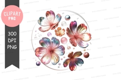 Colorful floral clipart png Product Image 1
