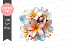Exotic tropical flowers clipart png Product Image 1