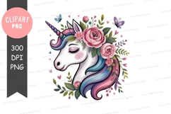 Magical unicorn with floral crown Product Image 1