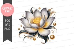 Elegant lotus flower clipart png Product Image 1