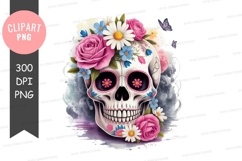 Decorated sugar skull with flowers Product Image 1