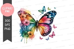 Colorful butterfly clipart png Product Image 1