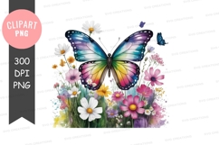 Colorful butterfly in a flower garden Product Image 1