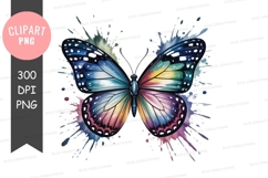 Colorful butterfly clipart png Product Image 1