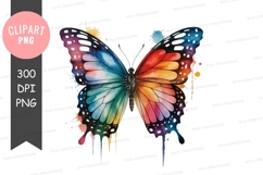 Colorful butterfly clipart png Product Image 1