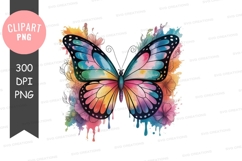 Colorful butterfly clipart png Product Image 1