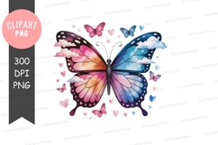 Colorful butterfly clipart png Product Image 1