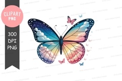 Dreamy butterfly clipart png Product Image 1