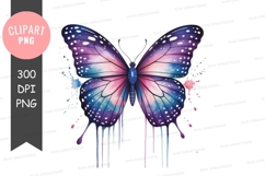 Colorful butterfly clipart png Product Image 1
