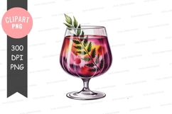 Vibrant cocktail with garnish clipart png Product Image 1